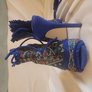 Shoedazzle Faydra royal blue heels